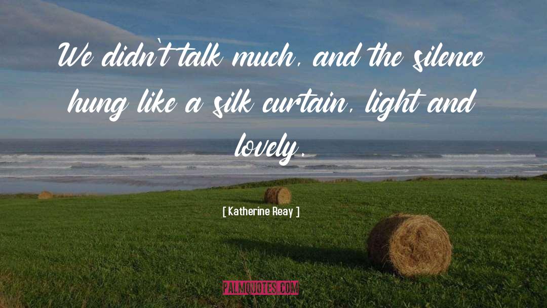 Katherine Reay Quotes: We didn't talk much, and