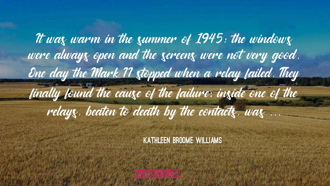 Kathleen Broome Williams Quotes: It was warm in the