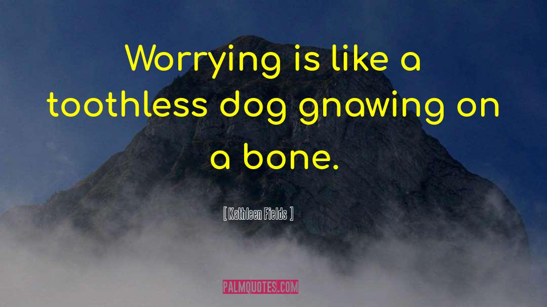 Kathleen Fields Quotes: Worrying is like a toothless
