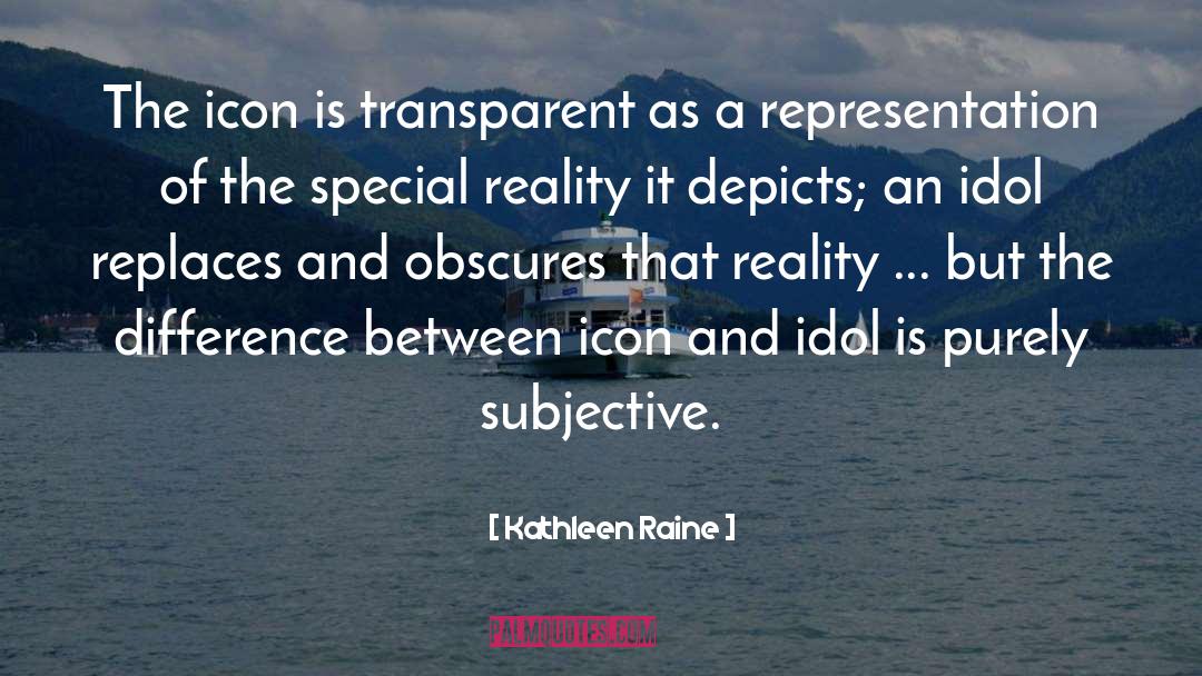 Kathleen Raine Quotes: The icon is transparent as