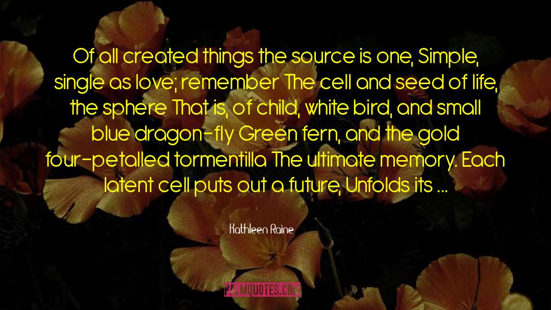 Kathleen Raine Quotes: Of all created things the