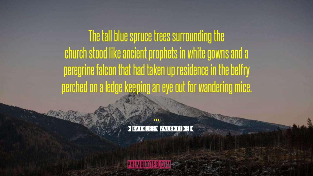 Kathleen Valentine Quotes: The tall blue spruce trees