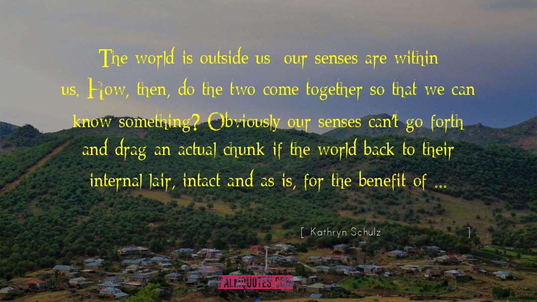 Kathryn Schulz Quotes: The world is outside us;