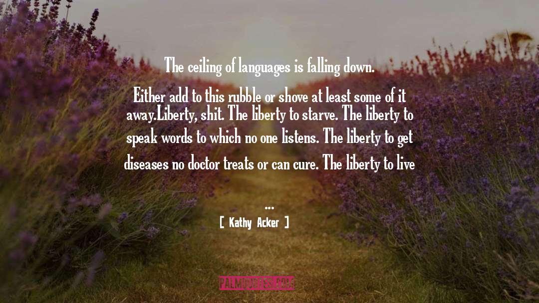 Kathy Acker Quotes: The ceiling of languages is