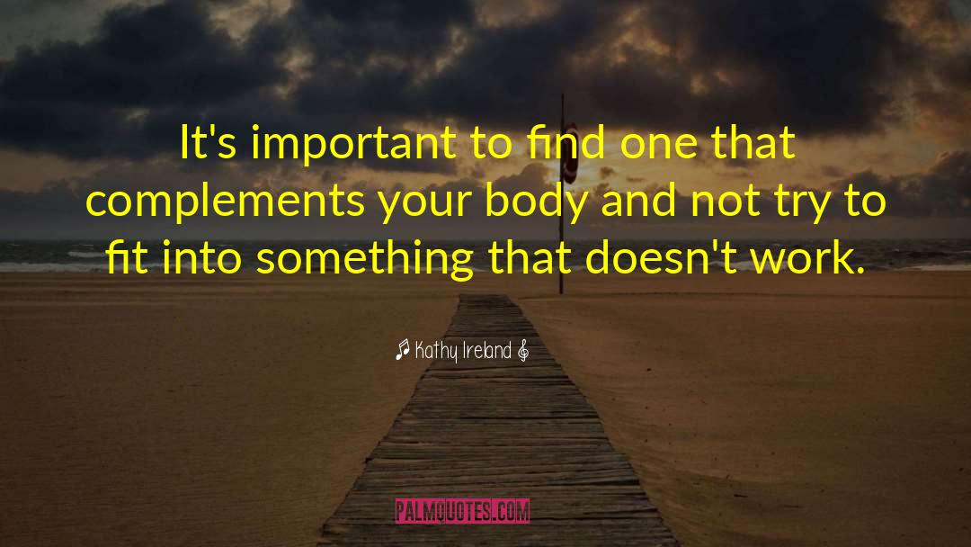 Kathy Ireland Quotes: It's important to find one
