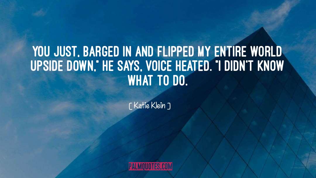 Katie Klein Quotes: You just, barged in and