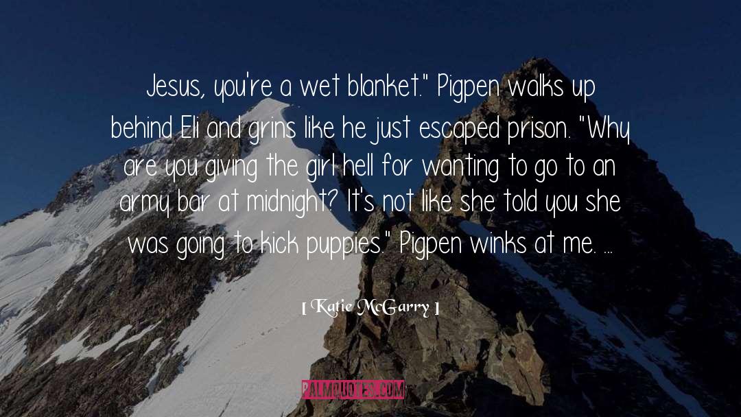 Katie McGarry Quotes: Jesus, you're a wet blanket.