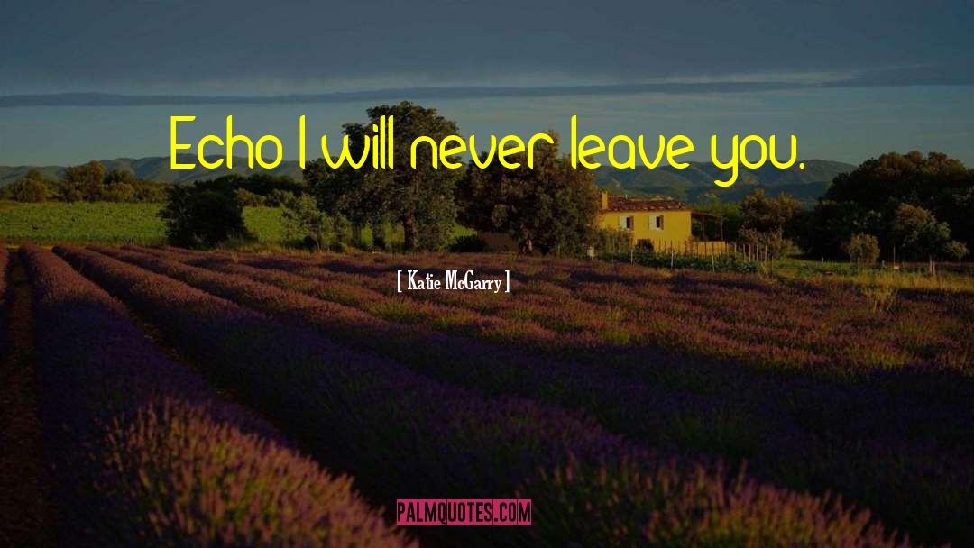 Katie McGarry Quotes: Echo…I will never leave you.