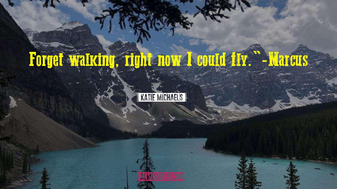 Katie Michaels Quotes: Forget walking, right now I