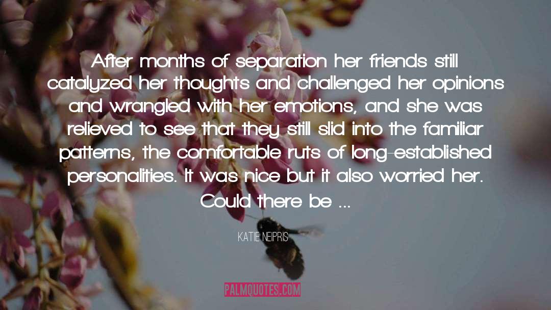Katie Neipris Quotes: After months of separation her
