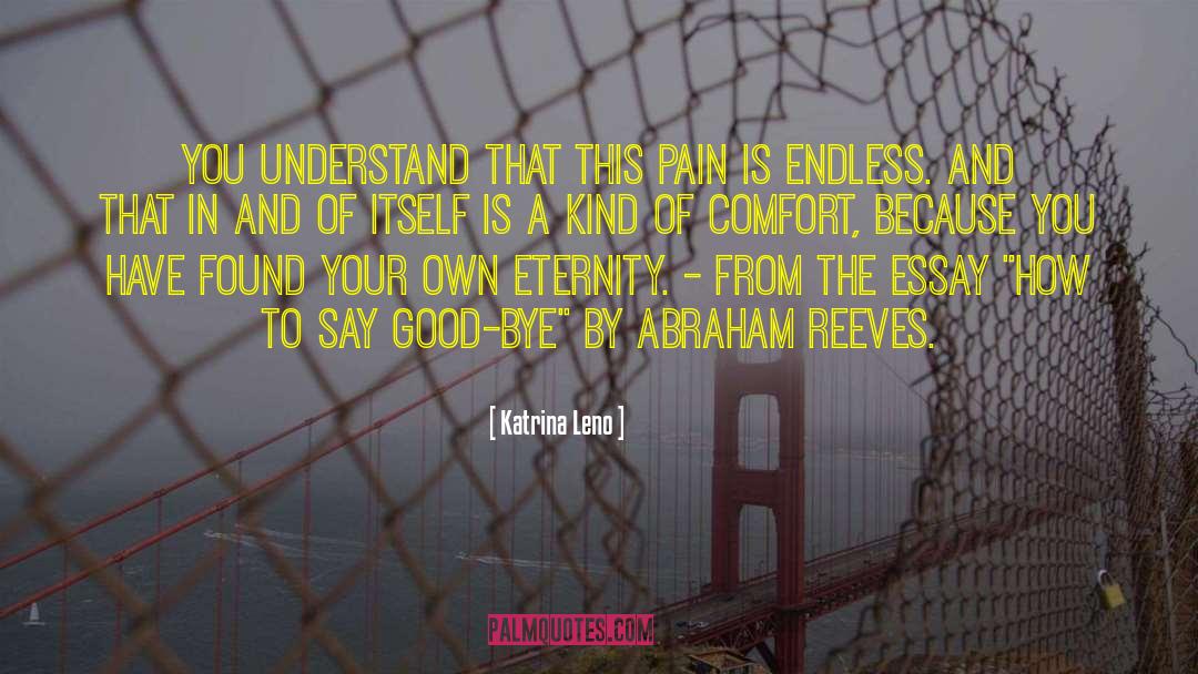 Katrina Leno Quotes: You understand that this pain