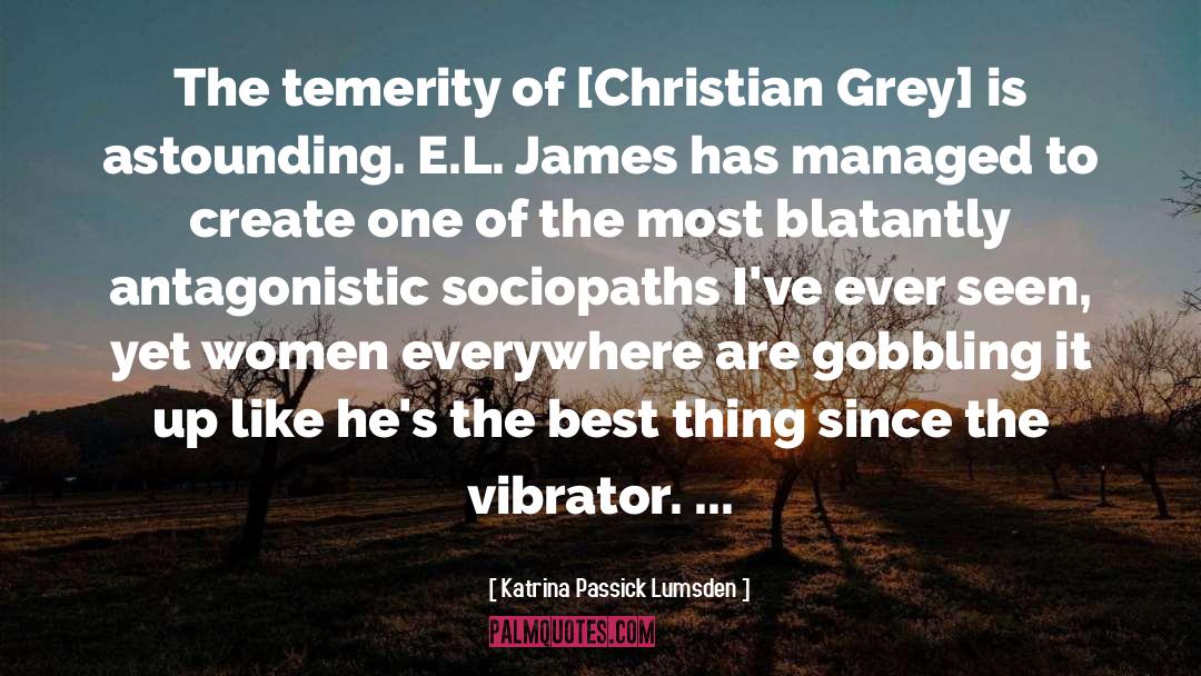 Katrina Passick Lumsden Quotes: The temerity of [Christian Grey]