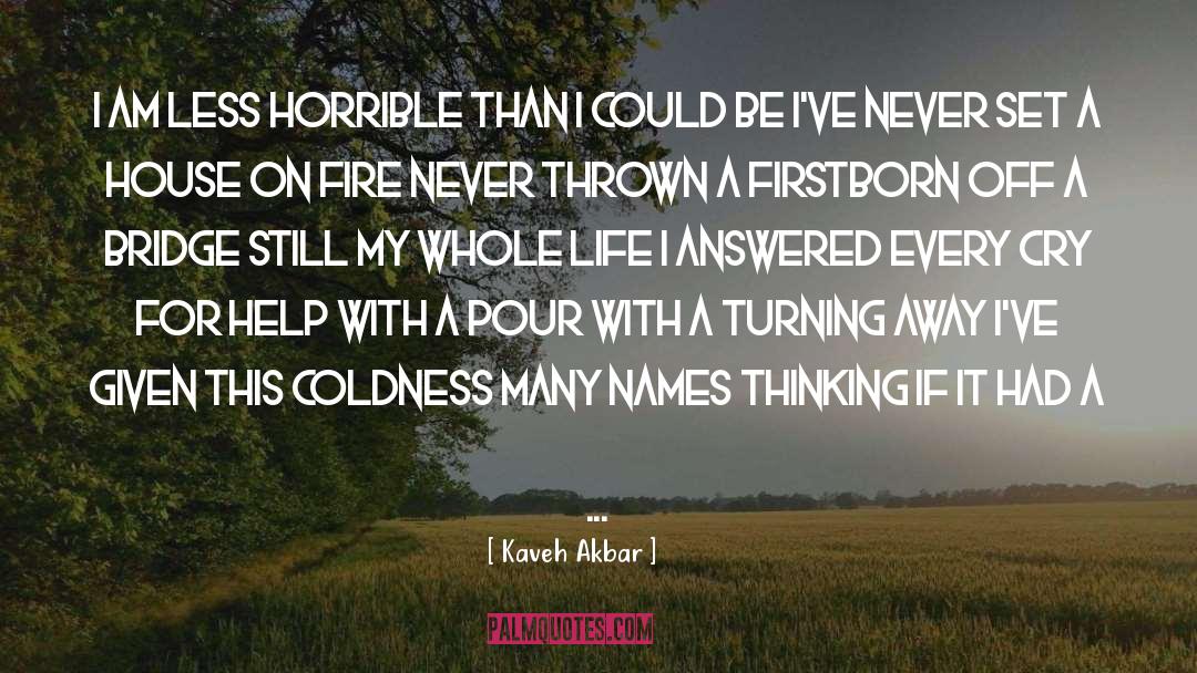 Kaveh Akbar Quotes: I am less horrible than