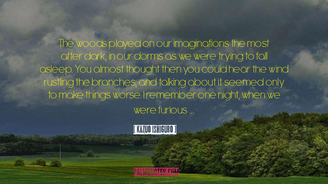 Kazuo Ishiguro Quotes: The woods played on our