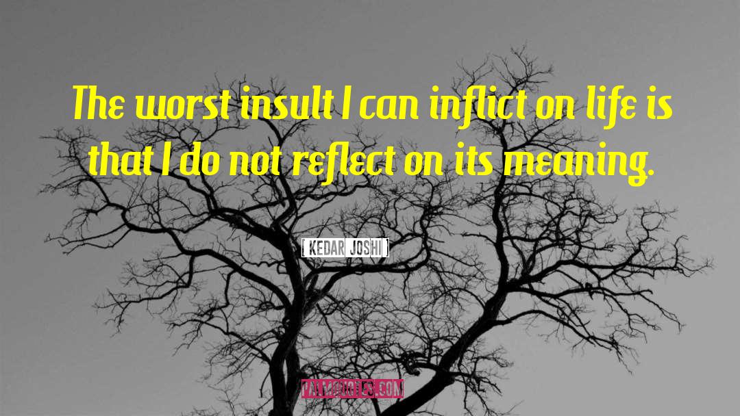 Kedar Joshi Quotes: The worst insult I can