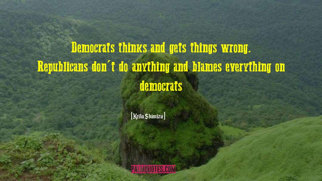 Keita Shimizu Quotes: Democrats thinks and gets things
