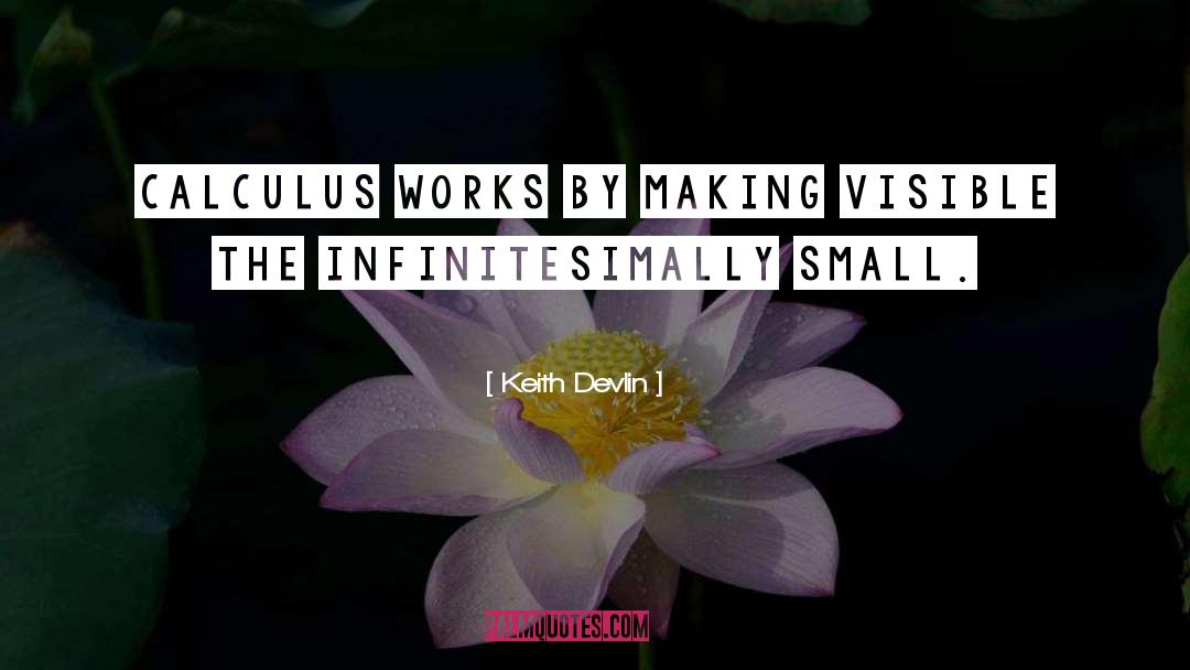 Keith Devlin Quotes: Calculus works by making visible