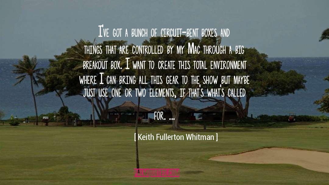 Keith Fullerton Whitman Quotes: I've got a bunch of