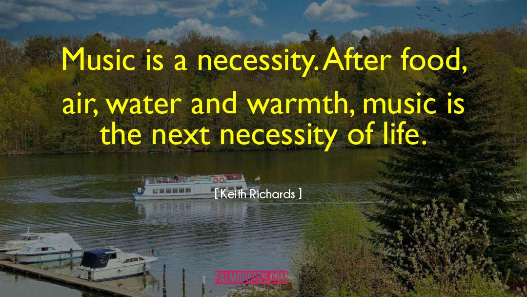 Keith Richards Quotes: Music is a necessity. After