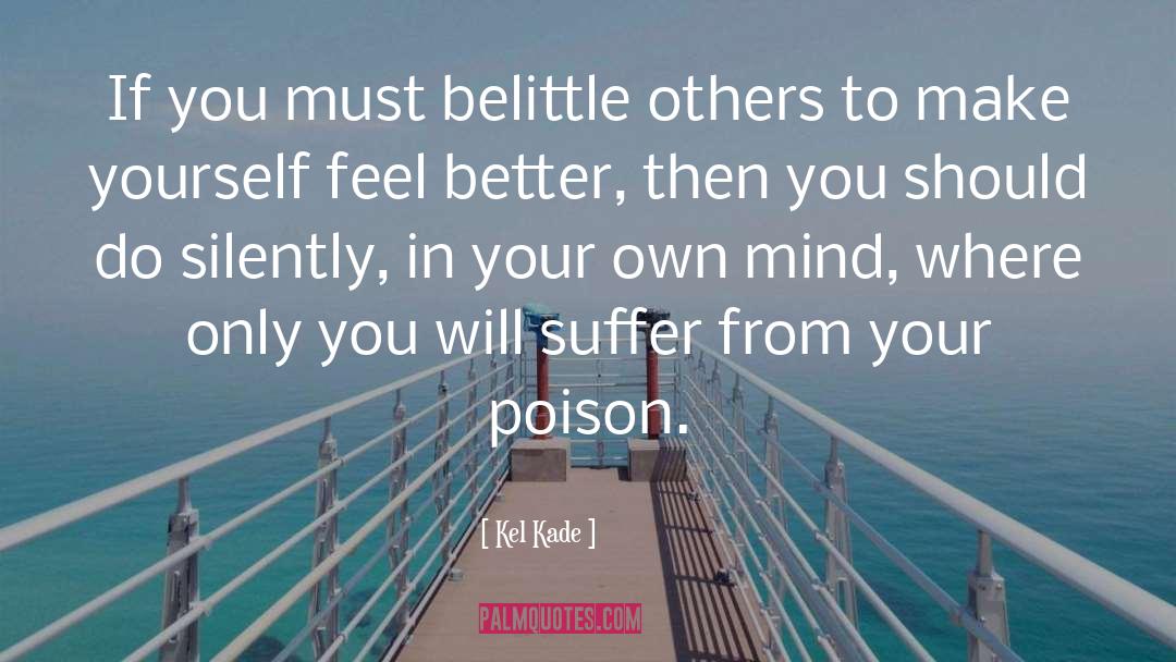 Kel Kade Quotes: If you must belittle others