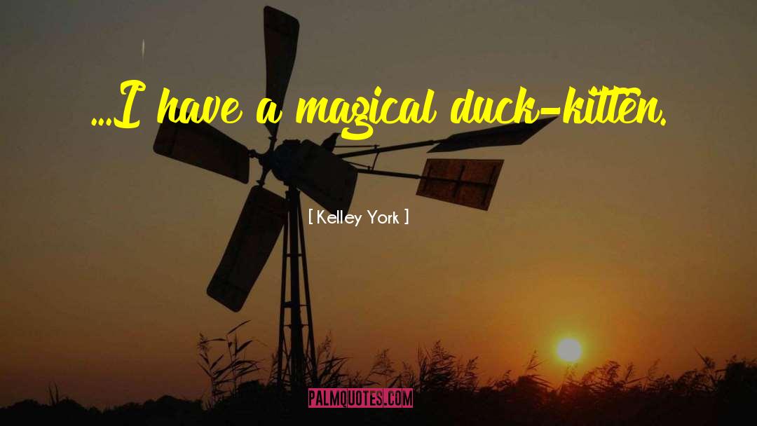 Kelley York Quotes: ...I have a magical duck-kitten.