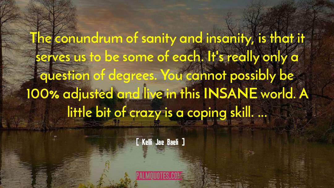 Kelli Jae Baeli Quotes: The conundrum of sanity and