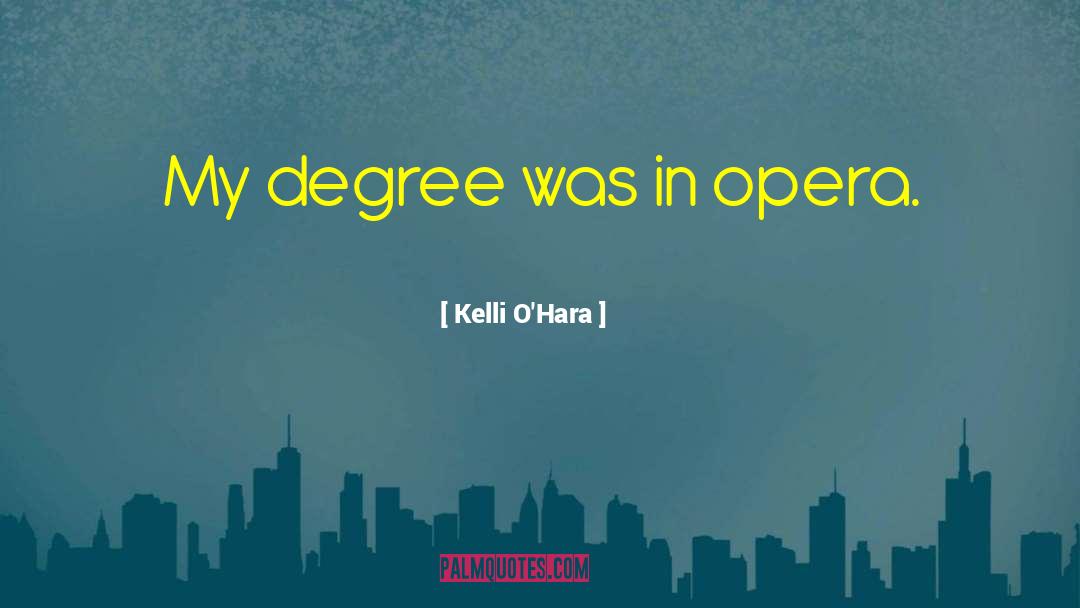 Kelli O'Hara Quotes: My degree was in opera.