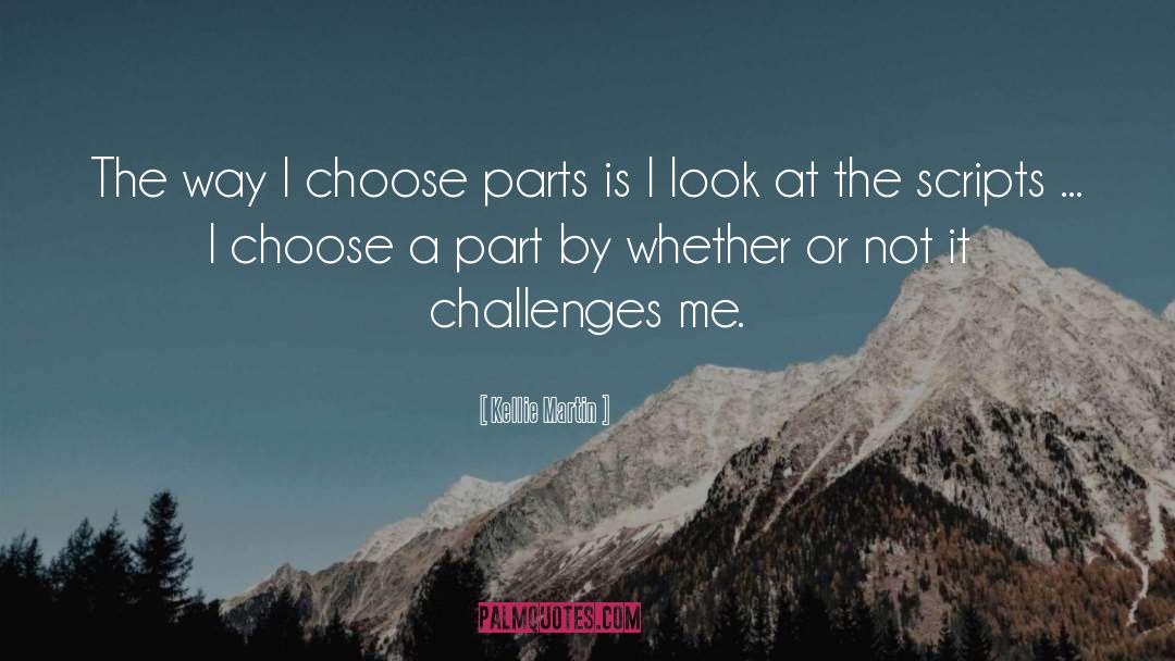 Kellie Martin Quotes: The way I choose parts