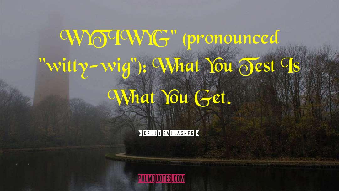 Kelly Gallagher Quotes: WYTIWYG