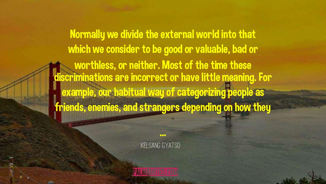 Kelsang Gyatso Quotes: Normally we divide the external