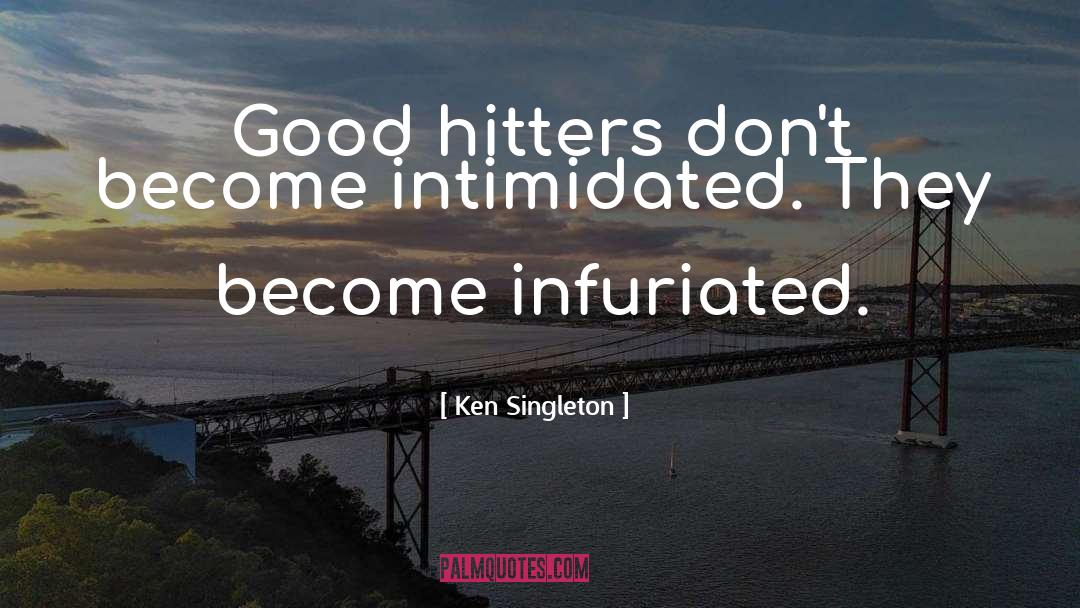 Ken Singleton Quotes: Good hitters don't become intimidated.