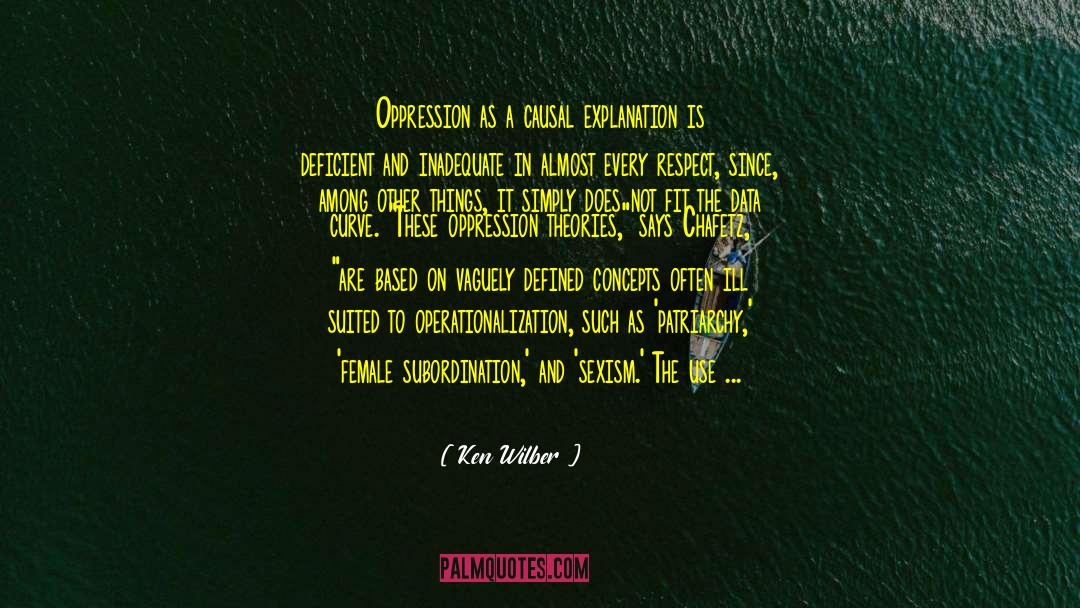 Ken Wilber Quotes: Oppression as a causal explanation