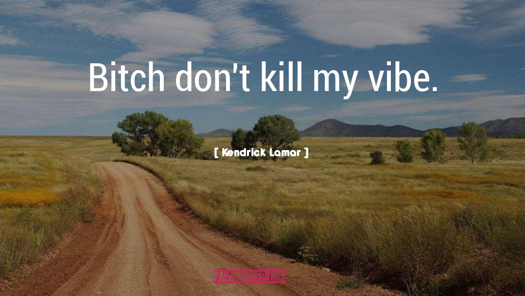 Kendrick Lamar Quotes: Bitch don't kill my vibe.