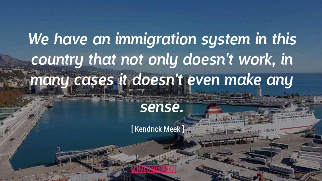Kendrick Meek Quotes: We have an immigration system