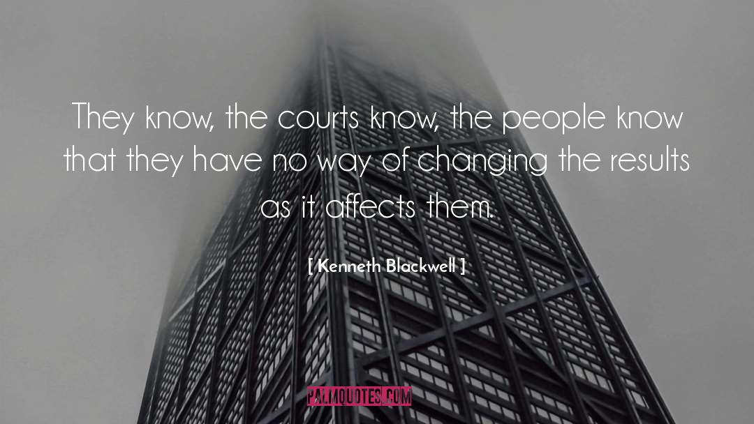 Kenneth Blackwell Quotes: They know, the courts know,