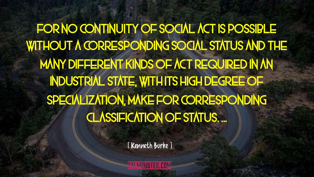 Kenneth Burke Quotes: For no continuity of social