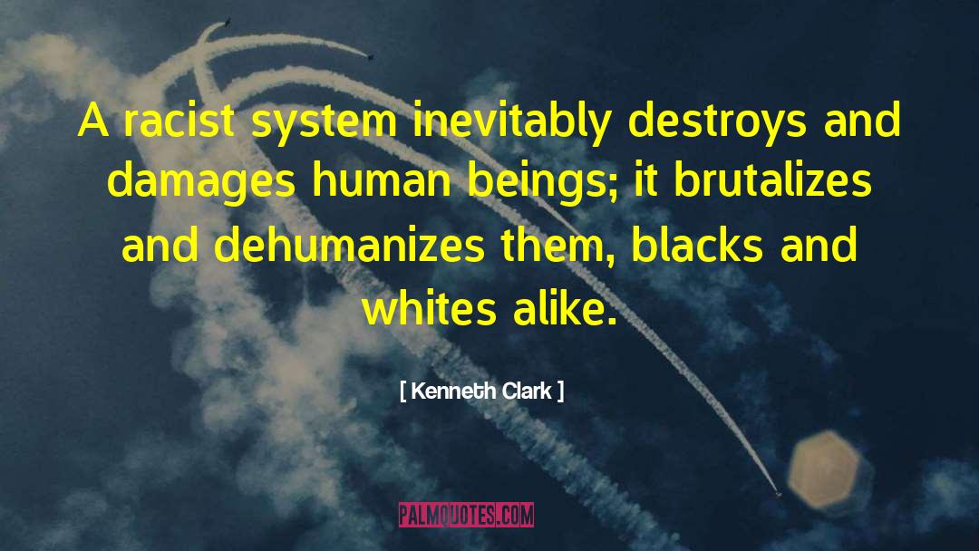 Kenneth Clark Quotes: A racist system inevitably destroys