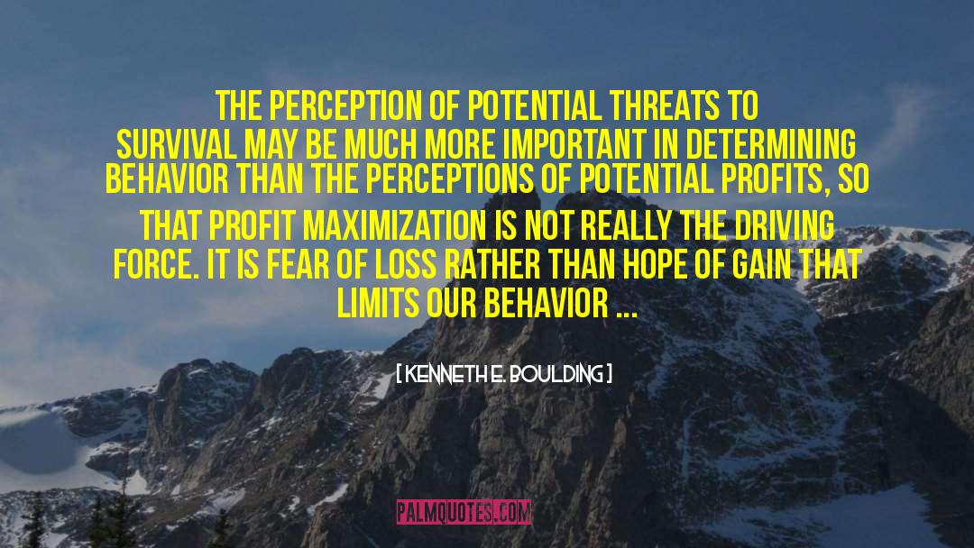 Kenneth E. Boulding Quotes: The perception of potential threats