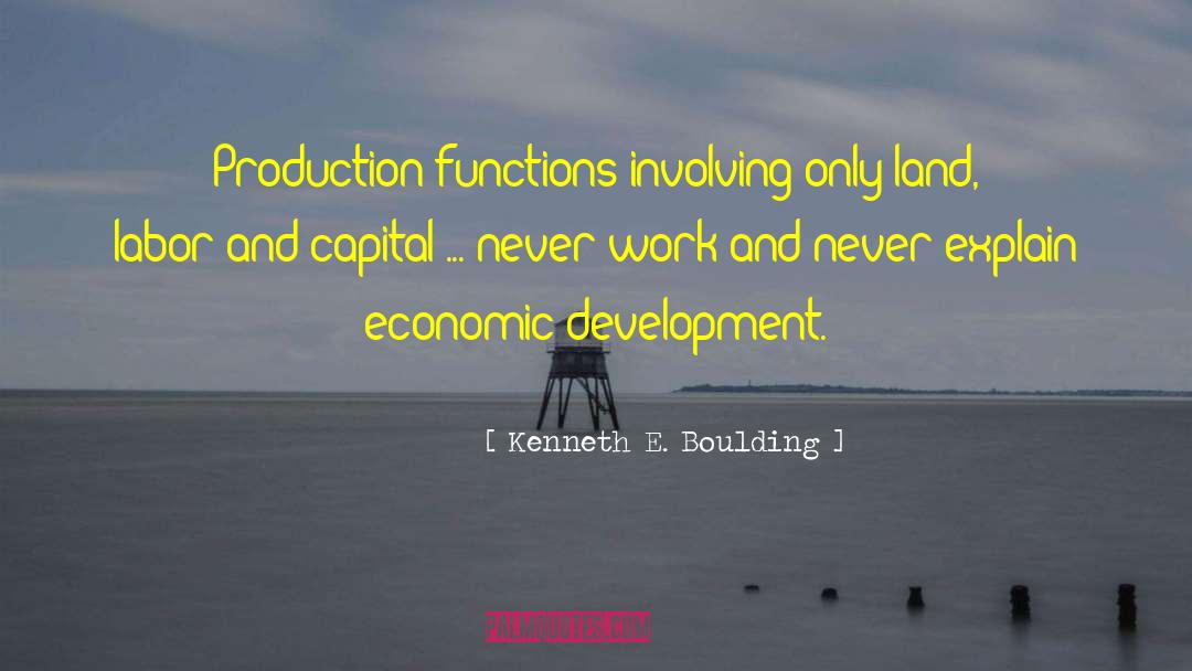 Kenneth E. Boulding Quotes: Production functions involving only land,