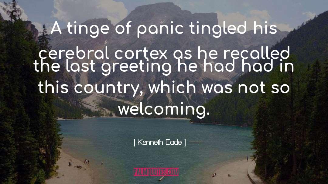 Kenneth Eade Quotes: A tinge of panic tingled