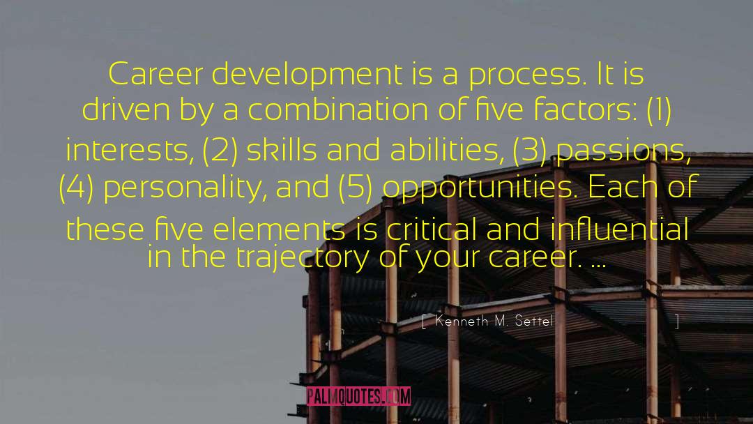 Kenneth M. Settel Quotes: Career development is a process.