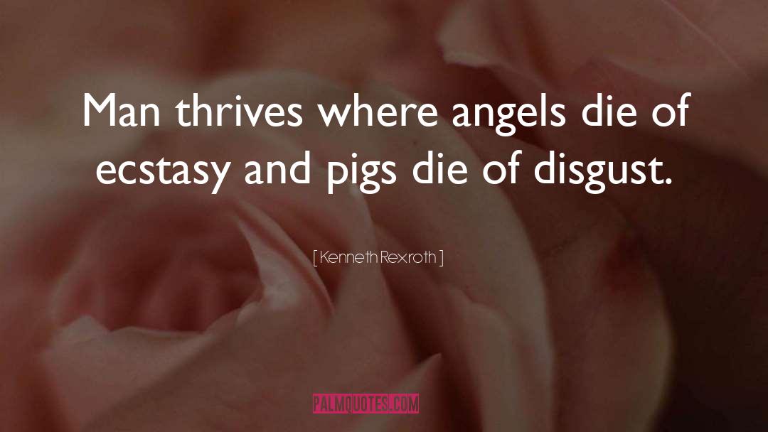 Kenneth Rexroth Quotes: Man thrives where angels die