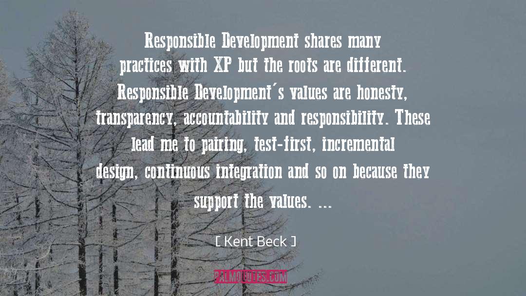 Kent Beck Quotes: Responsible Development shares many practices