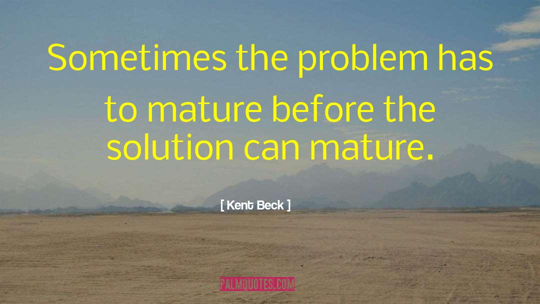 Kent Beck Quotes: Sometimes the problem has to