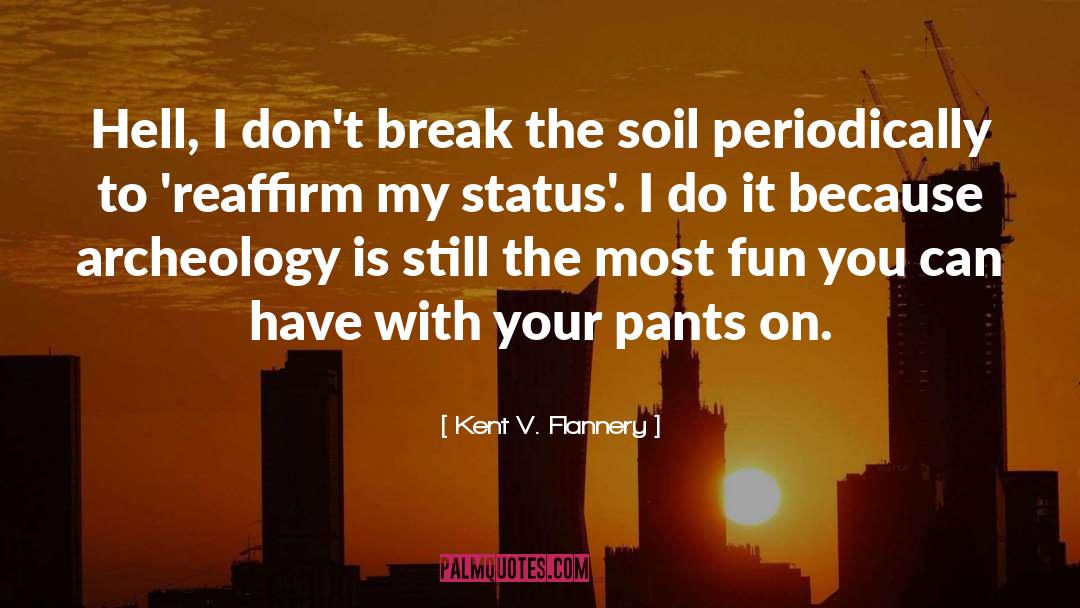 Kent V. Flannery Quotes: Hell, I don't break the