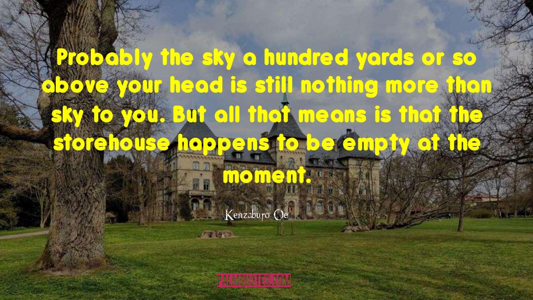 Kenzaburo Oe Quotes: Probably the sky a hundred