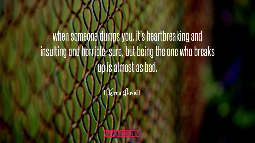 Keren David Quotes: when someone dumps you, it's