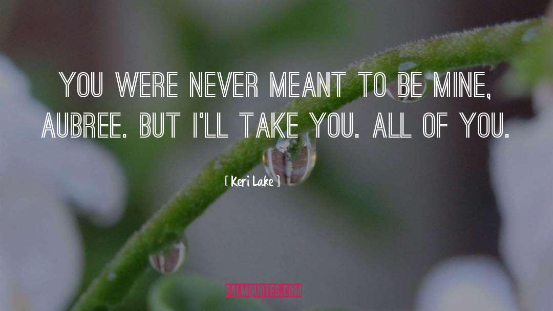 Keri Lake Quotes: You were never meant to