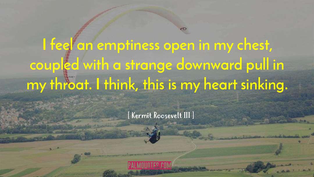 Kermit Roosevelt III Quotes: I feel an emptiness open