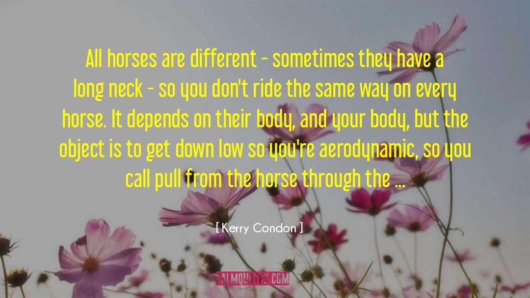 Kerry Condon Quotes: All horses are different -